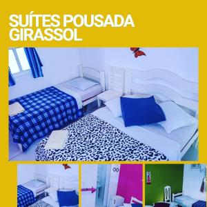 Un pat sau paturi într-o cameră la Pousada Girassol