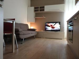 TV a/nebo společenská místnost v ubytování Qube Apartment