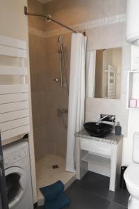 モンペリエにあるF2 Rigaud au calmeのバスルーム(シンク、シャワー付)