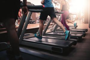 a group of people on a treadmill in a gym at Grand Hotel Parker's in Naples
