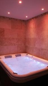 a large bath tub in a room with at Le Devem De Mirapier in Cornillon-Confoux