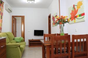 TV a/nebo společenská místnost v ubytování Apartamento central con aire acondicionado