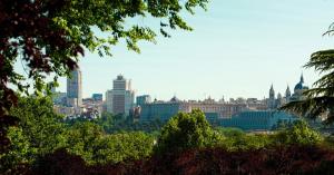 a view of a city skyline with tall buildings at Riu Plaza España in Madrid