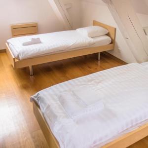 Postel nebo postele na pokoji v ubytování Château de Bossey