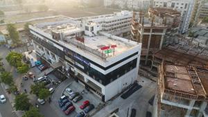 an overhead view of a building under construction at Hotel Sadbhav Villa in Surat