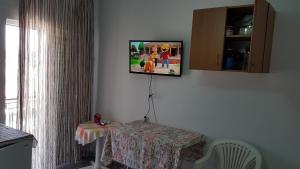 A television and/or entertainment centre at Efstathiou Mihail Studios and Apartments