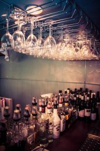 a bunch of bottles of alcohol sitting on a table at Sunnyside Tavern in Newcastle