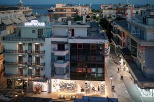 an overhead view of a building in a city at Lighthouse Hotel in Alexandroupoli
