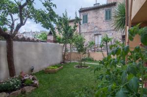 a garden with plants growing in the middle of it at La Casa dei Pellari in Perugia