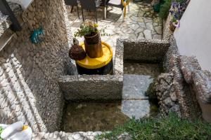 a model of a garden with a table and a plant at Apartments and rooms Roberto B. in Valun