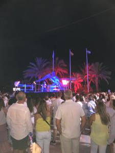 a crowd of people standing in front of a concert at Casaberian Manilva Beach Estepona, Marbella, Malaga, SPAIN in Manilva +41 photos