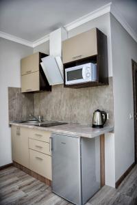 Kuchyň nebo kuchyňský kout v ubytování Apart Reserve Sloboda Loft