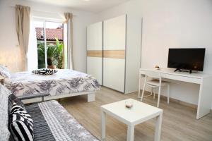 TV a/nebo společenská místnost v ubytování Harmony INN Apartments Portoroz