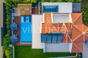 an overhead view of a house with an orange roof at Villa Hera Hisaronu/ Oludeniz/ Fethiye in Fethiye