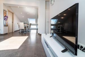 Televiisor ja/või meelelahutuskeskus majutusasutuses Apartman Dunatov