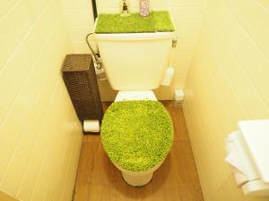 a toilet with a moss covered seat in a bathroom at Holiday Homes TSUBOYA 301 in Naha +21 photos