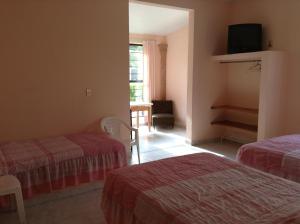 Postel nebo postele na pokoji v ubytování Hotel Tecozautla