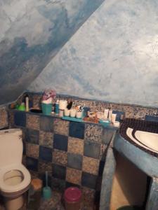 ein Bad mit einem WC und einem Waschbecken in der Unterkunft dar stefano in Essaouira