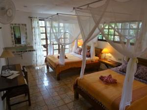 Hotel Pura Vida tesisinde bir odada yatak veya yataklar