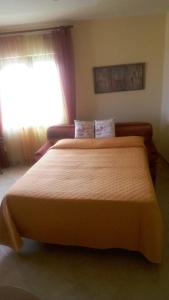 a large bed in a bedroom with a window at Albatros Sorrento in Sorrento