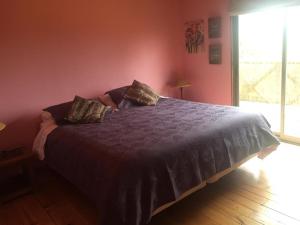 a bedroom with a large bed with pillows on it at Casa La Serena in La Serena +19 photos