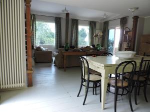 A seating area at the green home
