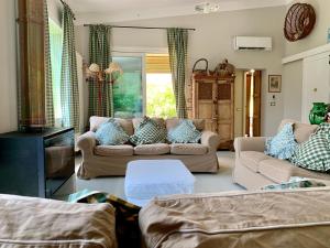 A seating area at the green home