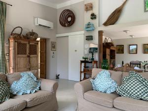 A seating area at the green home