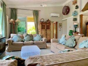 A seating area at the green home