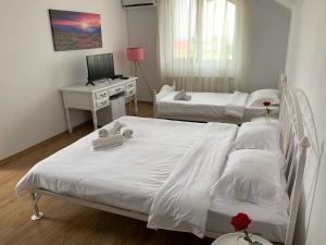 Postel nebo postele na pokoji v ubytování Vila Ann