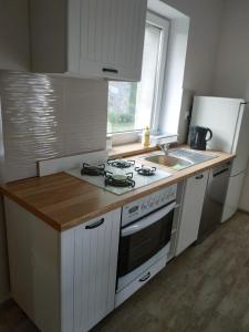 Kuchyň nebo kuchyňský kout v ubytování Apartament przy Kamiennej Chacie