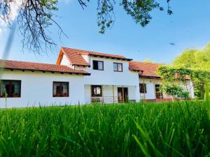 an image of a house with a field of grass at Pensiunea Aer de Munte in Recea