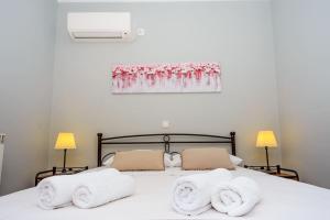 Posteľ alebo postele v izbe v ubytovaní Aristotelis Apartment Lakithra-Alexandra