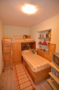 a bedroom with two bunk beds and a ladder at Casa Maria in Camaiore