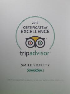 a certificate of excellence triadologist logo at Smile Society in Bangkok