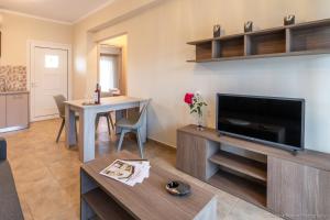 Et tv og/eller underholdning på Nancy's budget villa with pool & Jacuzzi by "elite"