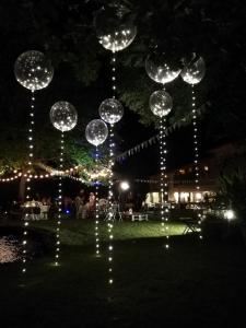 a group of bubble lights in a park at night at da Gastone in Rivignano