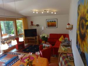 TV a/nebo společenská místnost v ubytování Ferienhaus Grappa + 37 fotografií