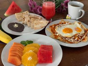Opsi sarapan yang tersedia untuk tamu di Posada Kin