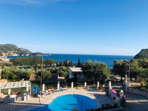 a view of the sea from the apartment at Fotini Studios in Paleokastritsa