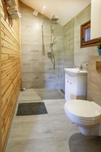 ムシチツェにあるDomeki 4-6 osoboweのバスルーム(トイレ、洗面台、シャワー付)