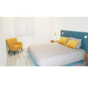 Кровать или кровати в номере Apartamento Matosinhos Mar
