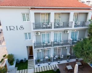 an aerial view of the iris hotel at Iris Skiathos in Skiathos Town