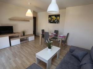 a living room with a couch and a table at Apartamento turisticos Puente Romano P3 1-B in Salamanca