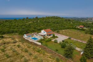 an aerial view of a house on a hill at Villa Tanga in Rovinj