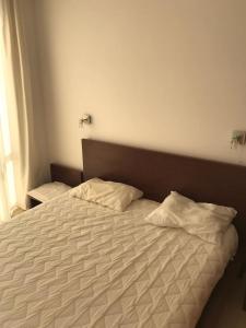 a bed with two pillows on it in a bedroom at Sun Village Villa 6 in Byala +22 photos