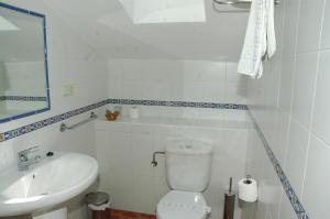 a bathroom with a white toilet and a sink at Hotel Rural El Texu in Arriondas +75 photos