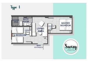 Půdorys ubytování Snoozy Guesthouse