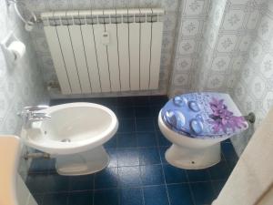 アルビッソラ・マリーナにあるVittoria_Albissolaのトイレと洗面台付きのバスルーム