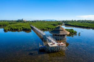 an aerial view of a bridge over a river at North Zen Villas in Panglao Island